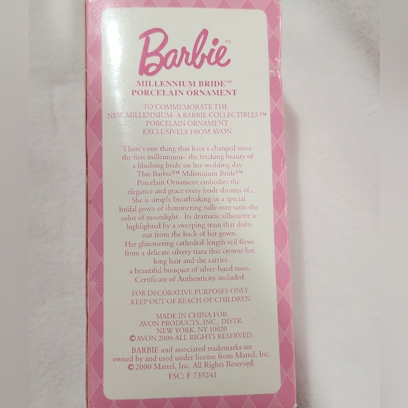 Barbie Millennium Bride Porcelain Ornament Avon 2000 - Picture 7 of 8